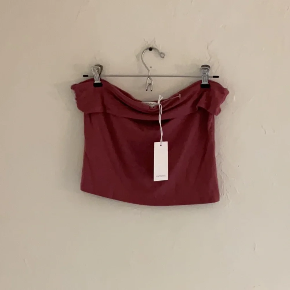 Sale! Antistar Fold Over Strapless Tube Top, Size L, Red/Rose, NWT - Picture 1 of 7